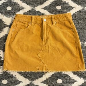Pacsun Mustard Yellow Corduroy Mini Skirt